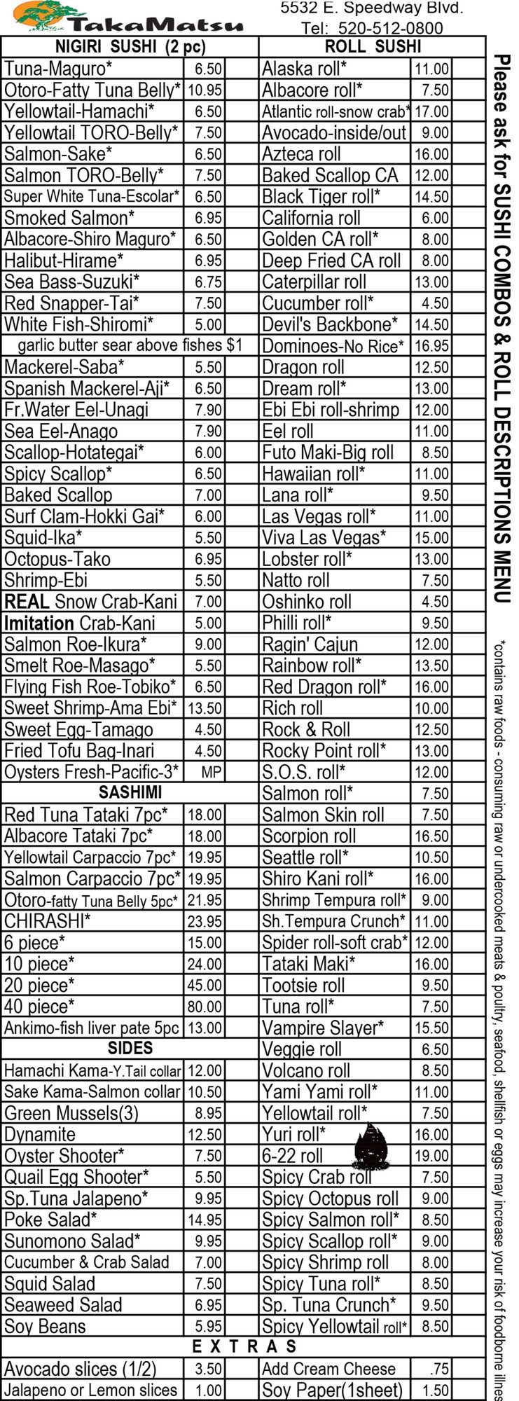 Takamatsu sushi list